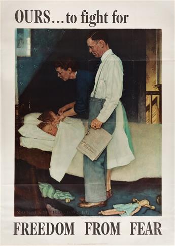 NORMAN ROCKWELL (1894-1978). [THE FOUR FREEDOMS.] Group of 4 posters. 1943. Each 56x40 inches, 142x102 cm. U.S. Government Printing Off